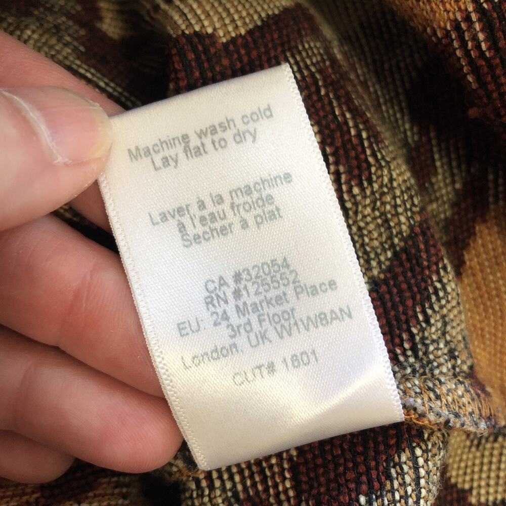 NWOT Dolan Shirt Small Brown Seraphina Tapestry Woven Cropped Boho Short Sleeve - Picture 7 of 7